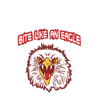 bite like an eagle cobra kai model alb pe tricou