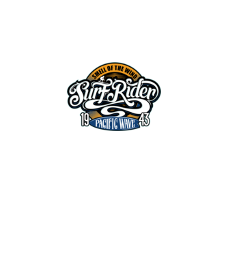 Surf Rider model negru pe tricou