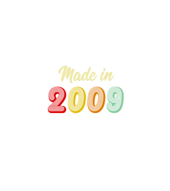 made in 2009 retro model negru pe tricou