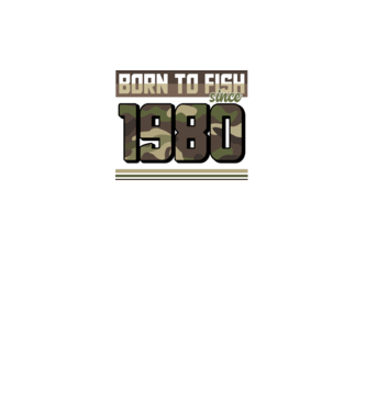 Born to fish since 1980 model negru pe tricou