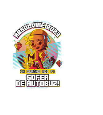  absolvire 2023 șofer de autobuz model negru pe tricou