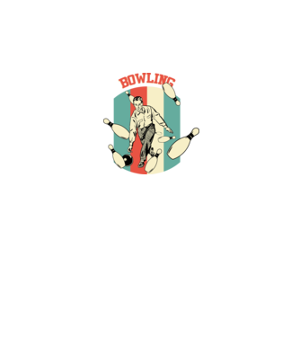 Retro Bowling model alb pe tricou