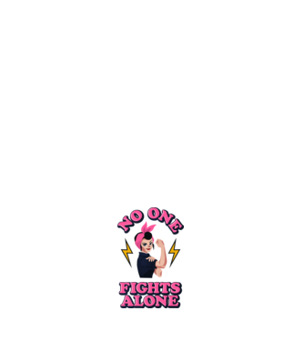 No one fights alone pinup model negru pe tricou