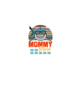 Mommy Shark model negru pe tricou