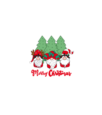 Merry christmas gnomes model negru pe tricou