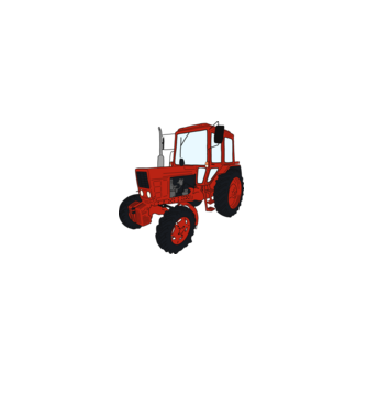 TRACTOR model alb pe tricou