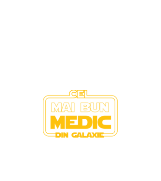 Cel mai bun medic din galaxie model negru pe tricou