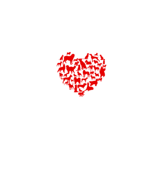 Doggy heart model alb pe tricou