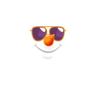Snowman face model alb pe tricou