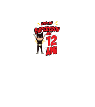 Acest mic supererou are 12 ani model turcoaz pe tricou