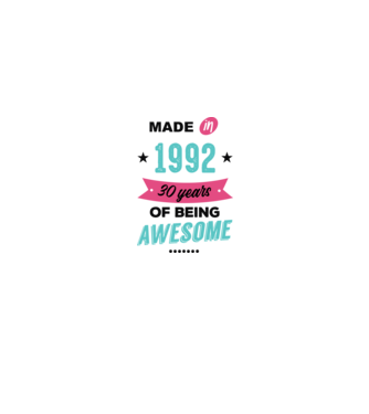 MADE in 1992 model alb pe tricou