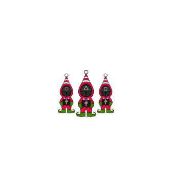 merry squid game model negru pe tricou