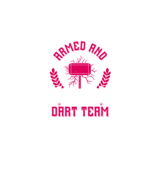 Armed and Hammered dart team model negru pe tricou