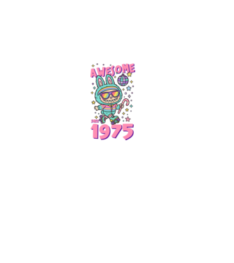 Awesome since 1975 - Labubu model negru pe tricou