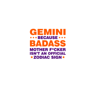 Badass zodiac GEMINI model alb pe tricou