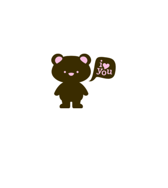 I Love You Bear model alb pe tricou