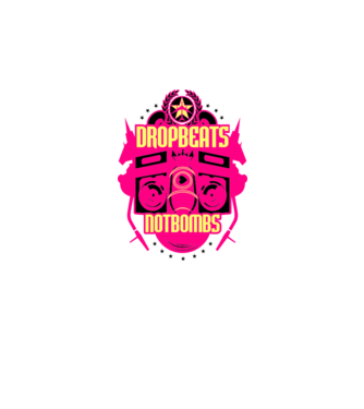 Drop Beats Not Bombs model alb pe tricou