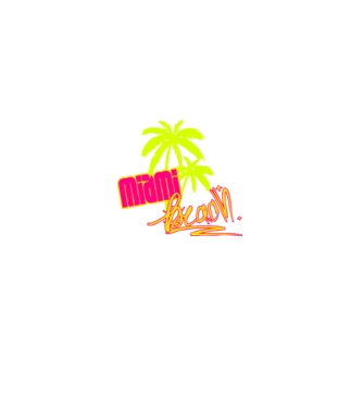 Miami beach model negru pe tricou