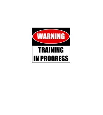 Warning Training In Progress model alb pe tricou
