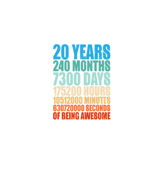 20 years of being awesome model negru pe tricou