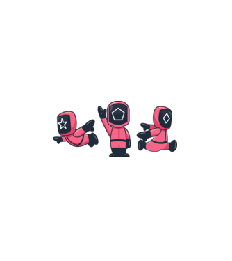 cute squid game toys model alb pe tricou