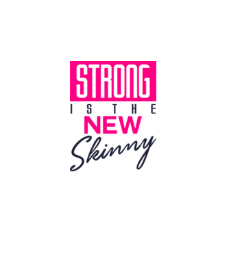 Strong is the new skinny model alb pe tricou