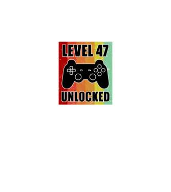 level 47 unlocked retro gamer model negru pe tricou