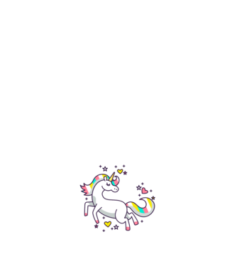 Unicorn Spark model alb pe tricou