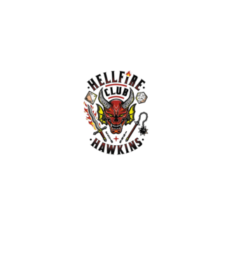 hellfire club hawkins model alb pe tricou