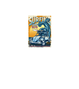 Surfer Camp model negru pe tricou