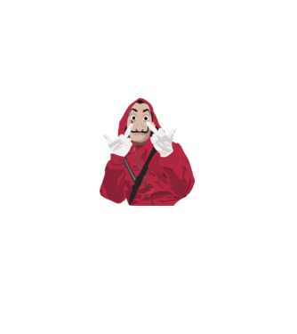 money heist fcku model negru pe tricou