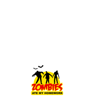 Zombies ate my homework model albastru închis pe tricou
