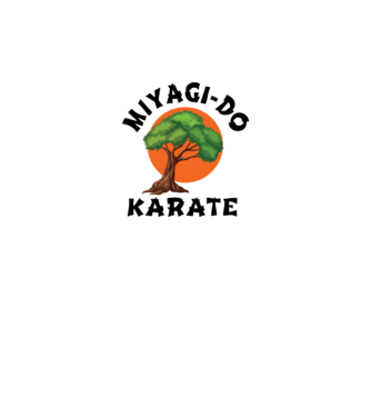 Miyagi-do karate logo model alb pe tricou