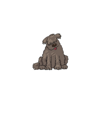 Dog silhouette model gri pe tricou