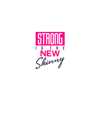 Strong is the new skinny model alb pe tricou