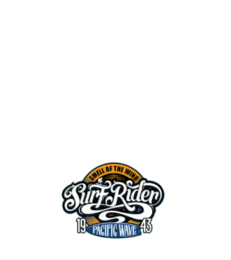 Surf Rider model negru pe tricou