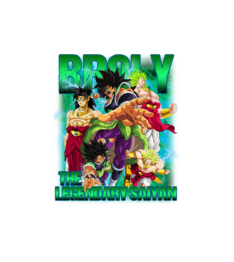 broly dragonball model alb pe tricou