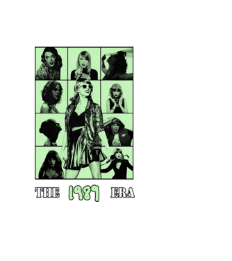 Taylor Swift ERAS green model negru pe tricou