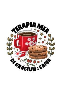 Cană de cafea de Crăciun  model albastru deschis pe tricou