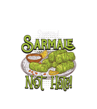 România Sarmale model alb pe tricou
