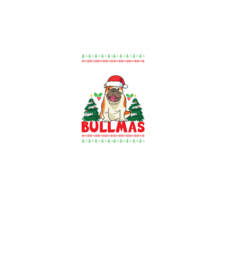 Merry bullmas ugly sweater model negru pe tricou