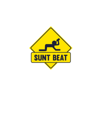 Sunt beat model alb pe tricou