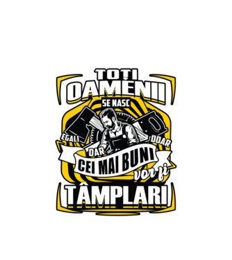 Toți oamenii tâmplari model alb pe tricou