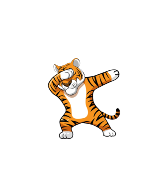 Tigru DAB model negru pe tricou