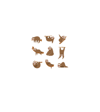 Sloth yoga model  pe tricou