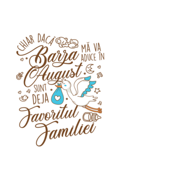 Favoritul familiei AUGUST model negru pe tricou