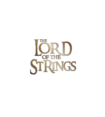 Lord of the Strings model negru pe tricou