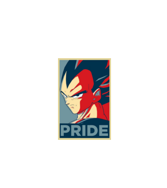 vegeta pride dragonball model negru pe tricou