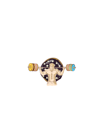 Powered by donuts model negru pe tricou