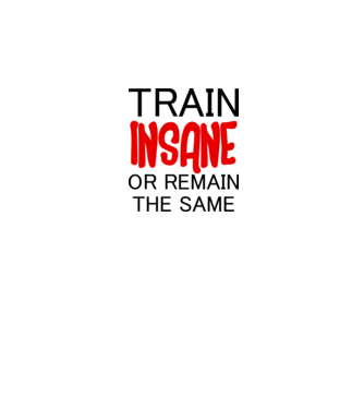 train insane model alb pe tricou